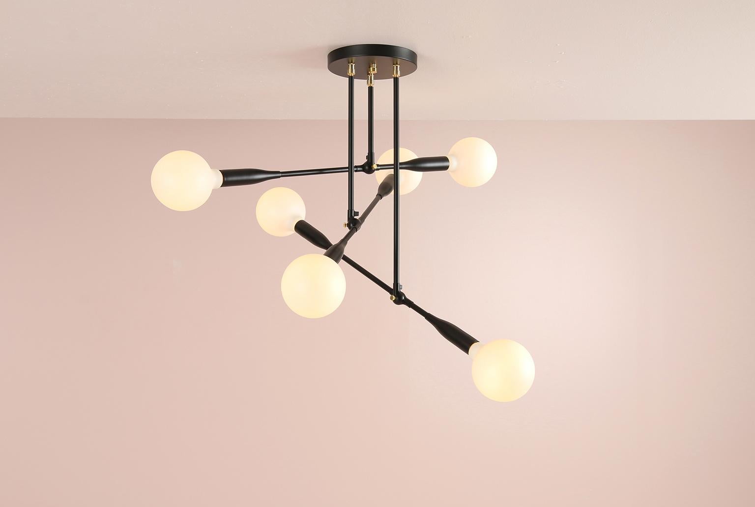 American Modern Made to Order Thia Trio Light in Black Poppy by Studio Dunn For Sale