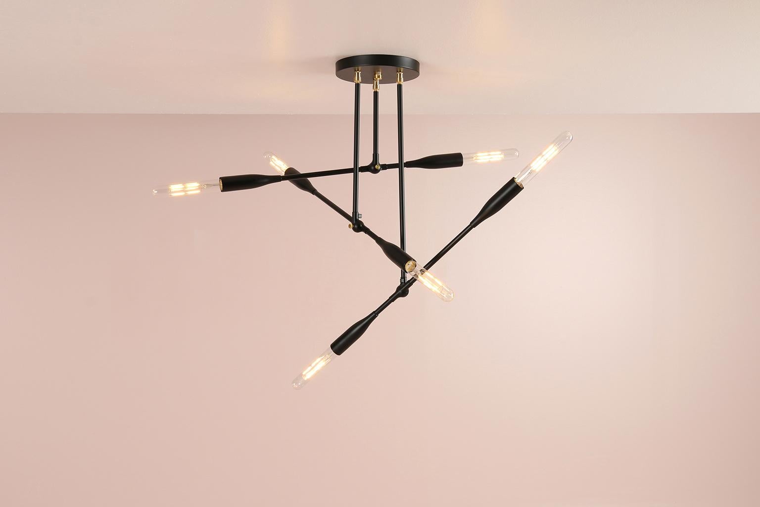 American Modern Made to Order Thia Trio Light in Black Poppy by Studio Dunn For Sale