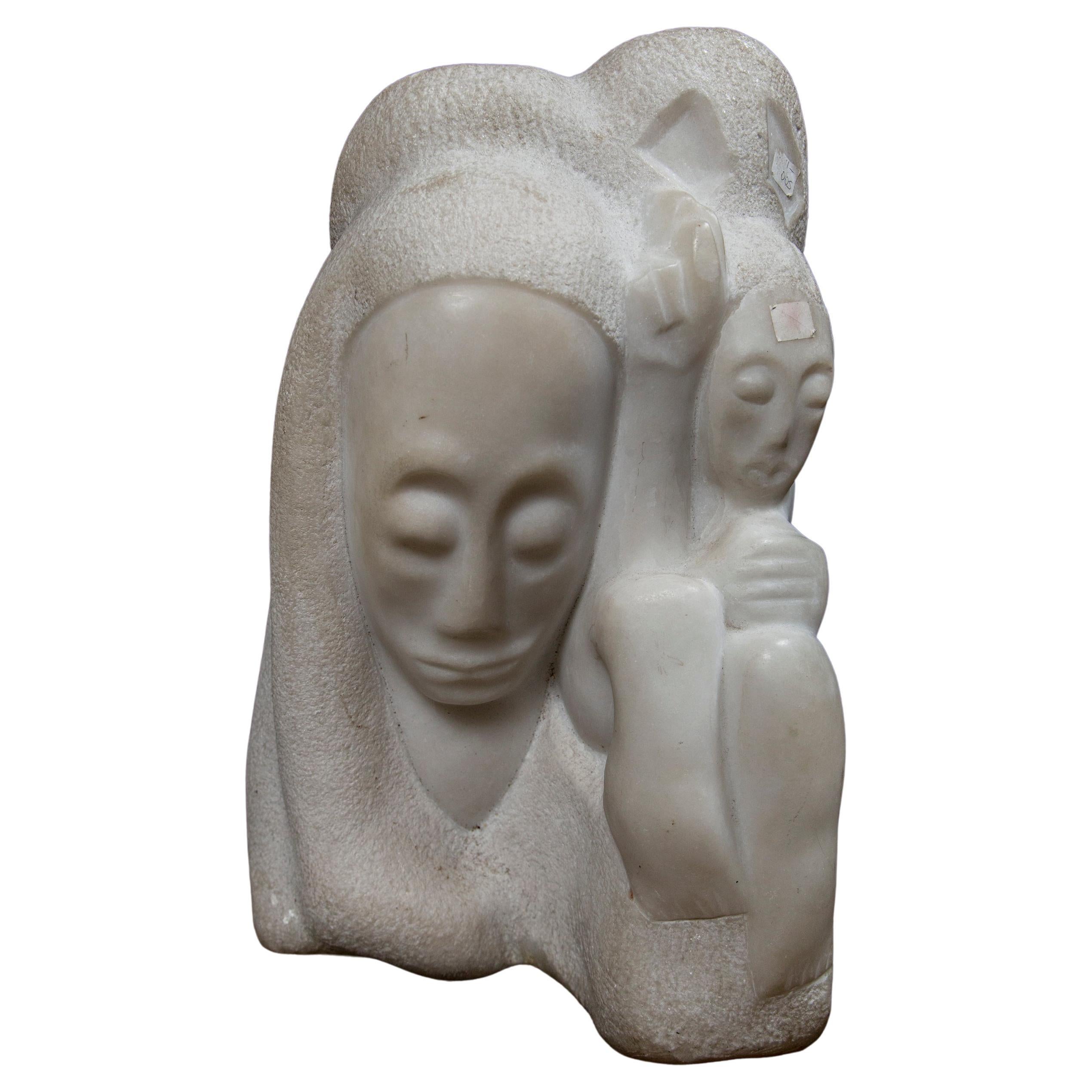 Modern Madonna and Child Marble For Sale