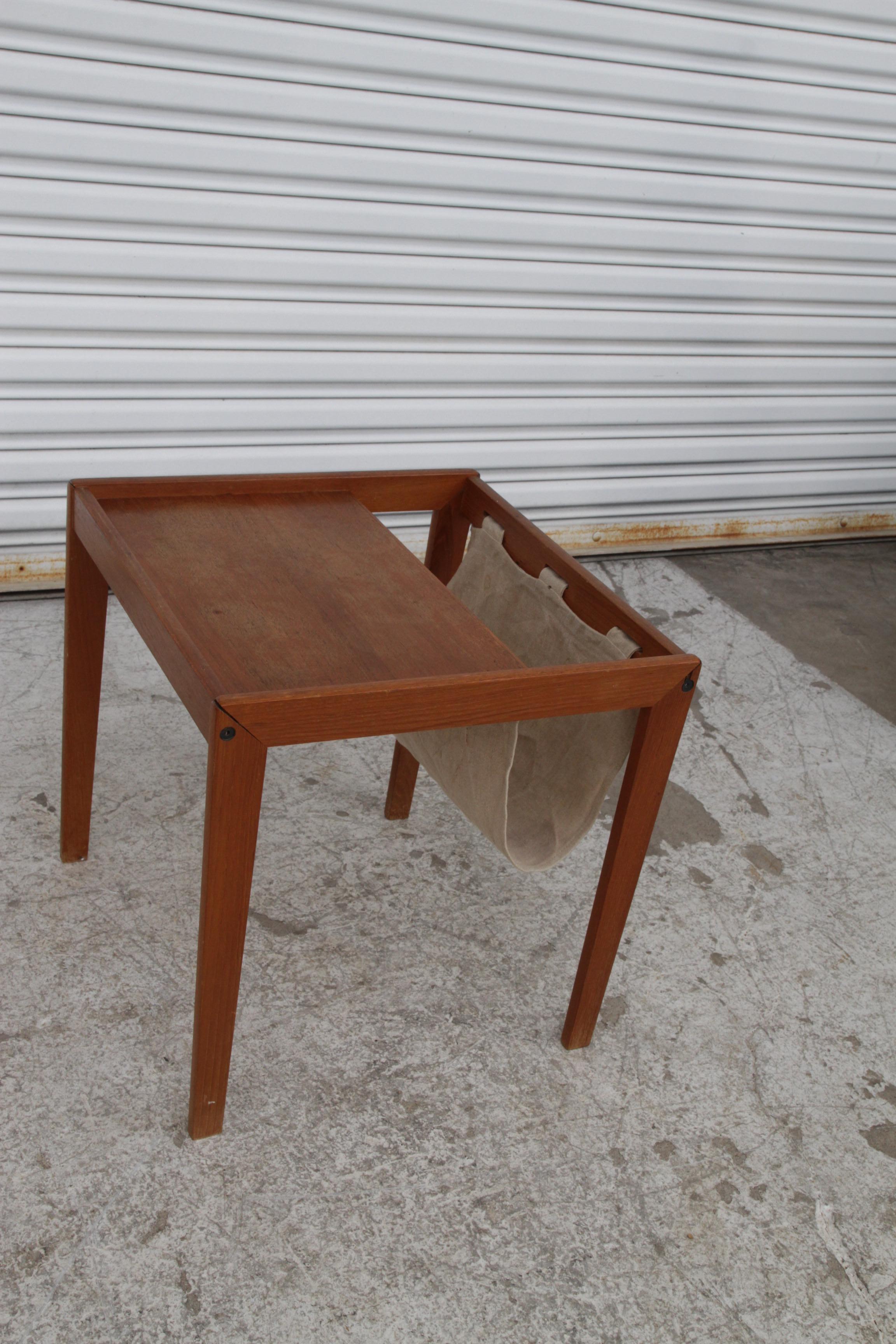 Bent Silberg Mobler Danish Modern Teak Sling Magazine Table/Rack For Sale 1