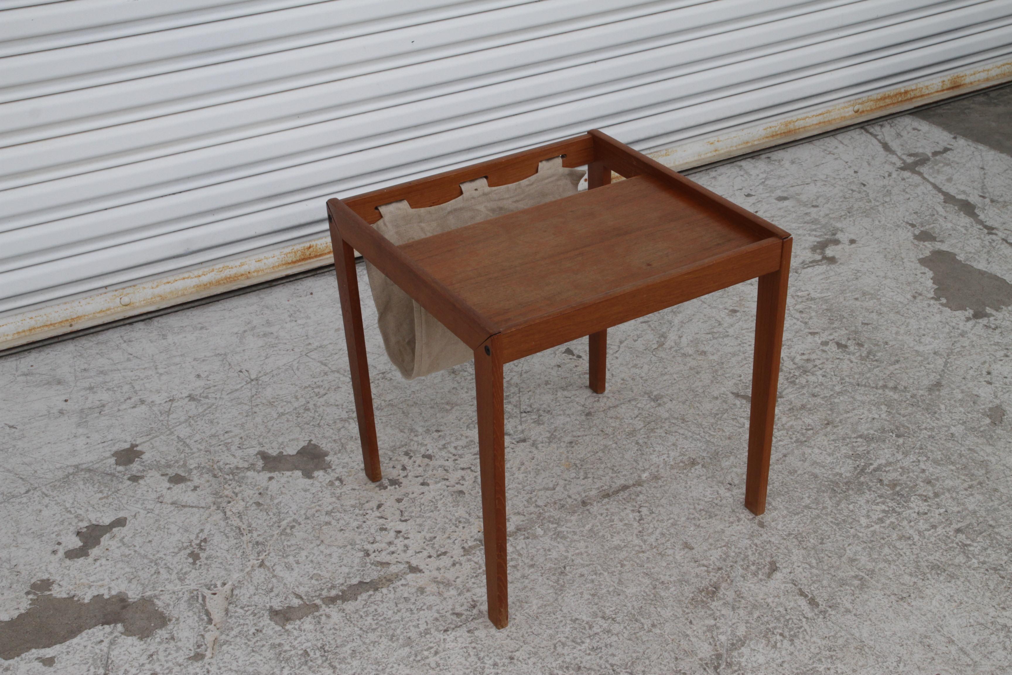 Bent Silberg Mobler Danish Modern Teak Sling Magazine Table/Rack For Sale 2