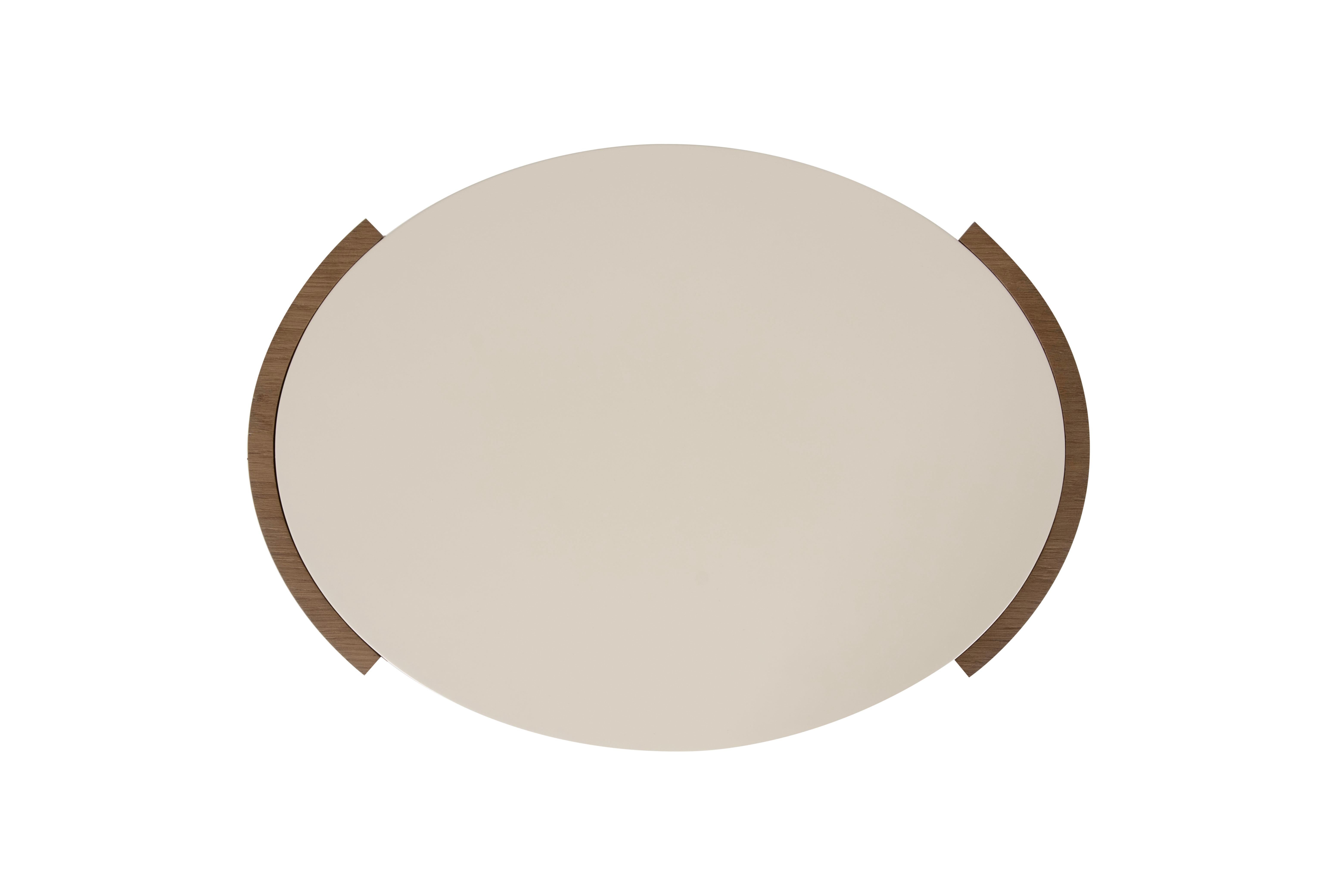 Moderne Table de nuit Toscana moderne en chêne laiton beige cuir fait à la main Portugal Greenapple en vente