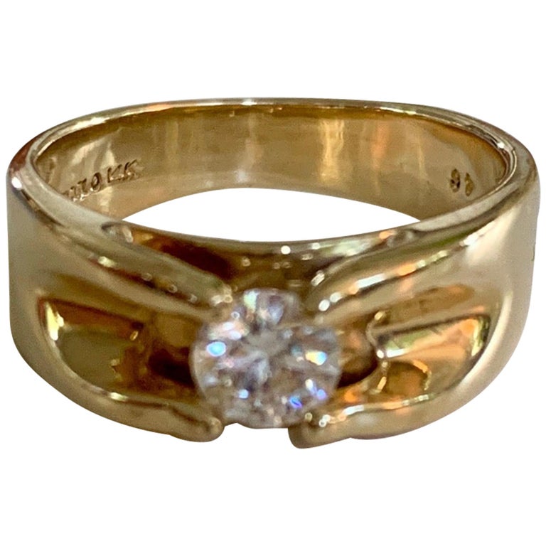Modern Magic-Glo 14 Karat Yellow Gold Diamond Wedding Band at 1stDibs |  magic glo 14k ring, 14k magic glo ring, what is magic glo 14k
