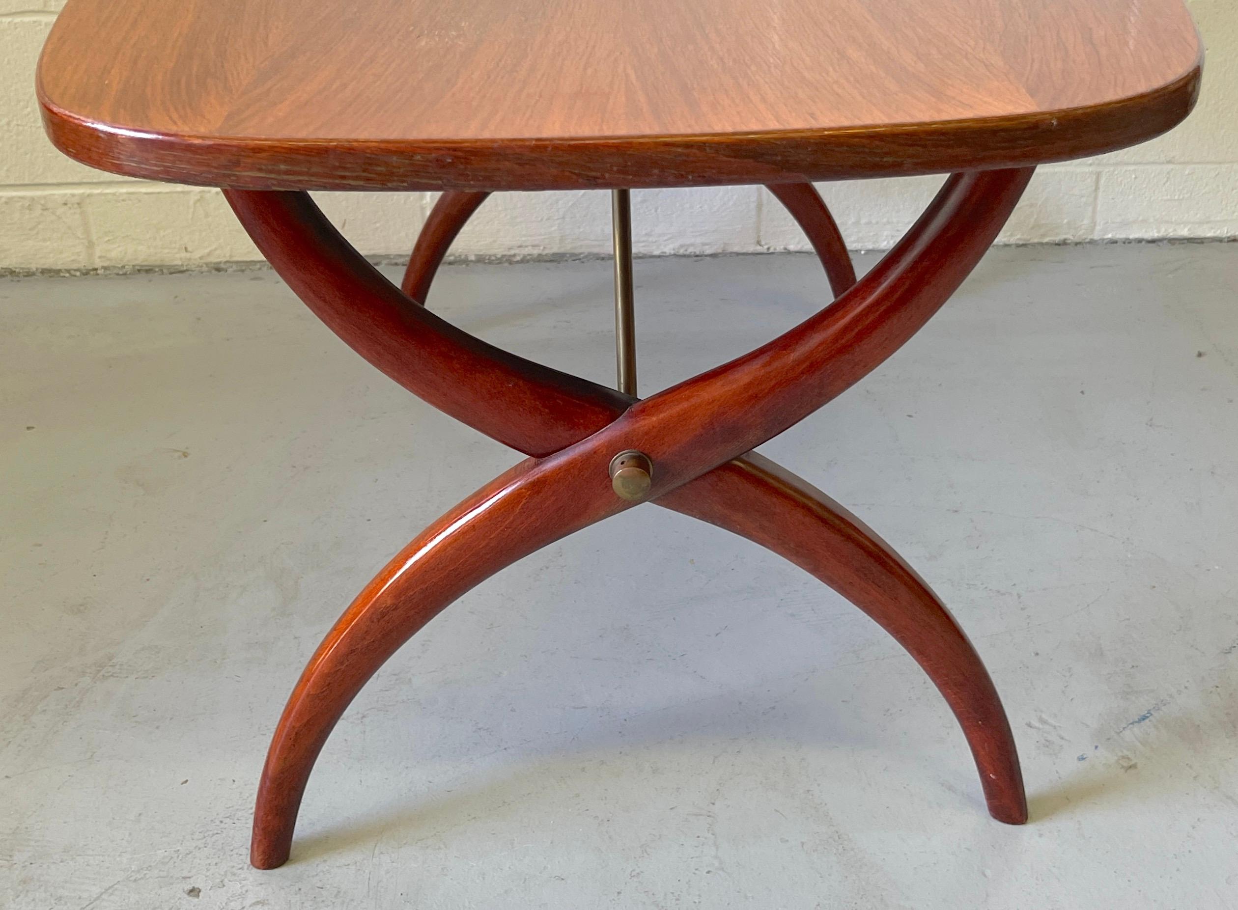 Modern Mahogany & Brass Coffee Table Designed by Yngve Ekström, for Westbergs For Sale 8