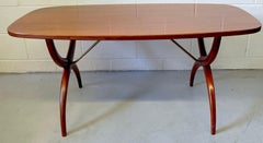 Modern Mahogany & Brass Coffee Table Designed by Yngve Ekström, for Westbergs