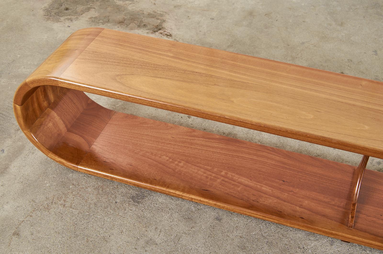 Modern Infinity Mahogany Waterfall Cocktail Table or Bench Seat 5