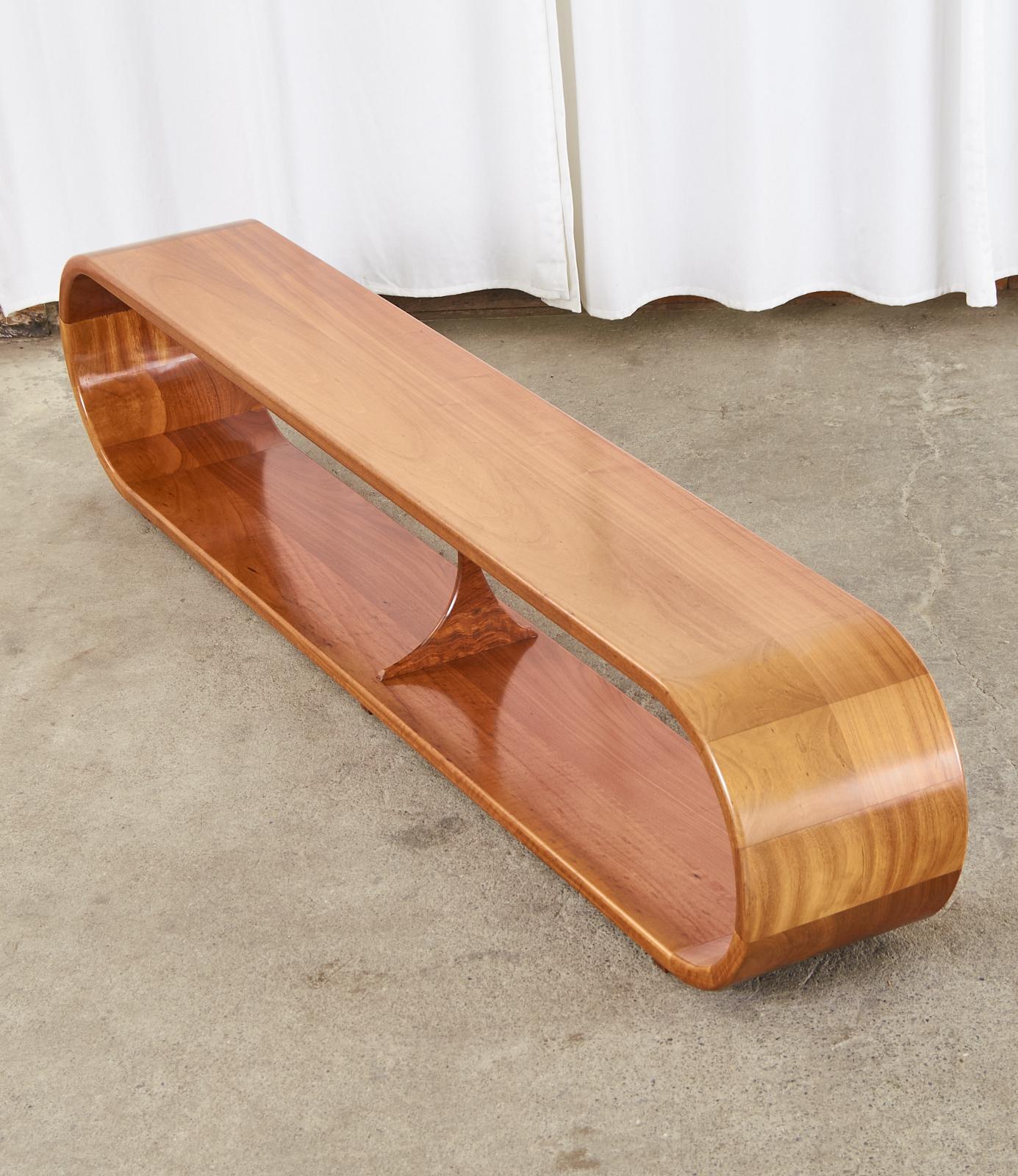 American Modern Infinity Mahogany Waterfall Cocktail Table or Bench Seat