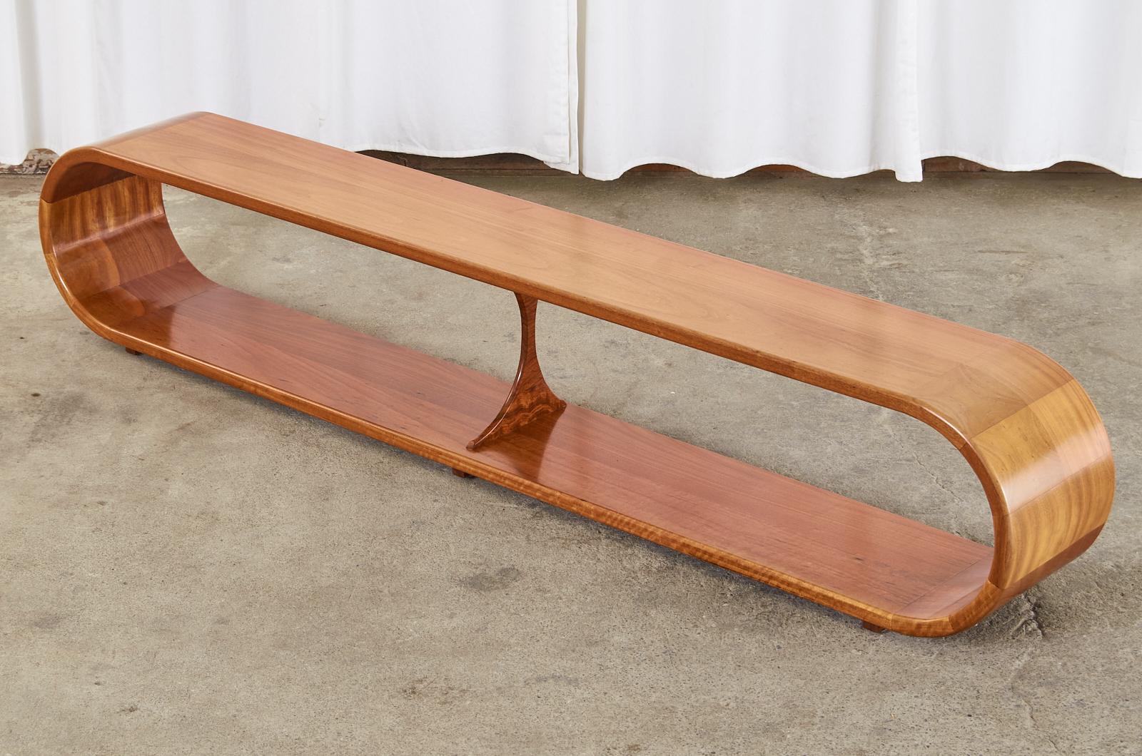 Modern Infinity Mahogany Waterfall Cocktail Table or Bench Seat In Good Condition In Rio Vista, CA