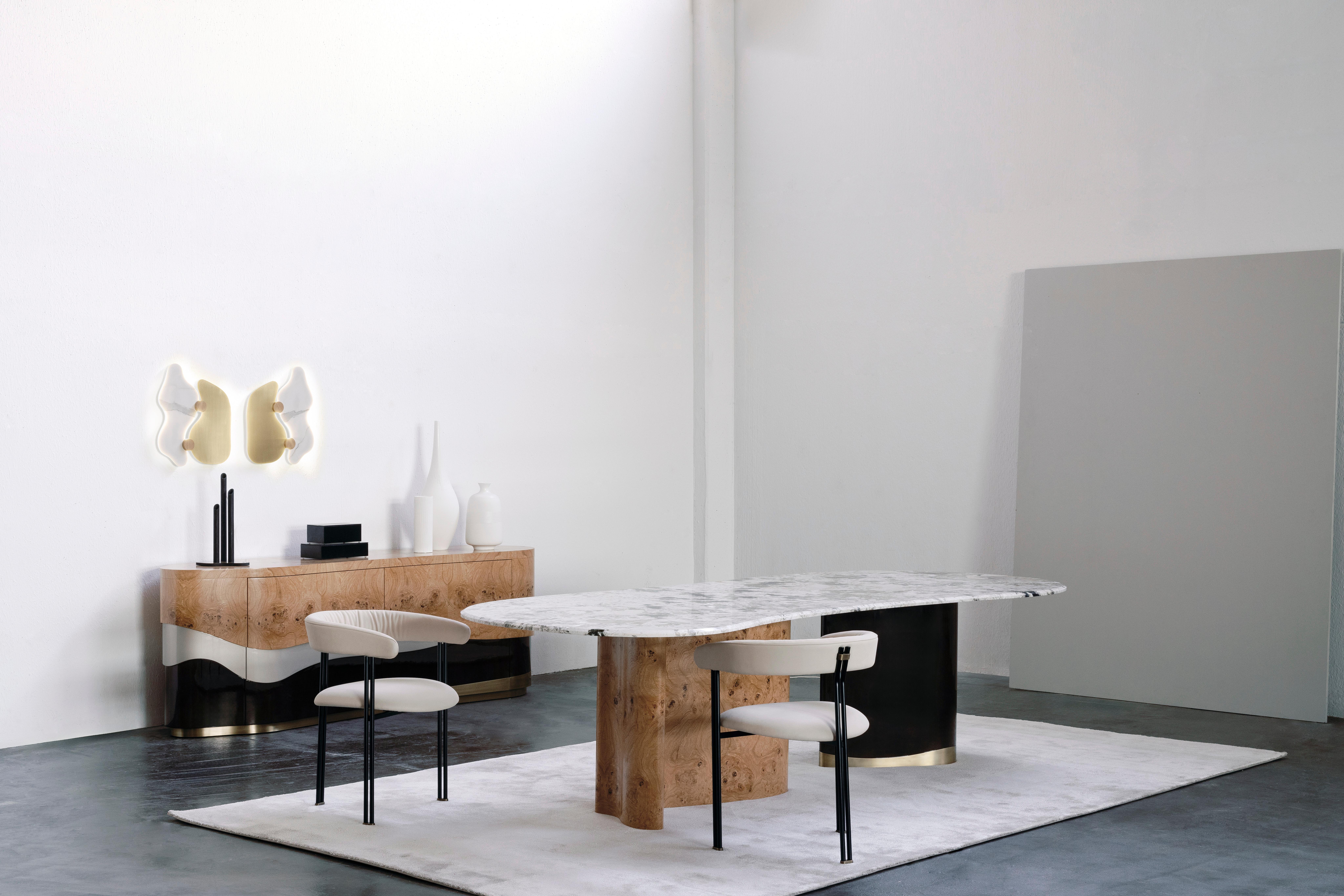 Chaise de salle à manger Maia, cuir italien beige, fabriquée à la main au Portugal par Greenapple en vente 8