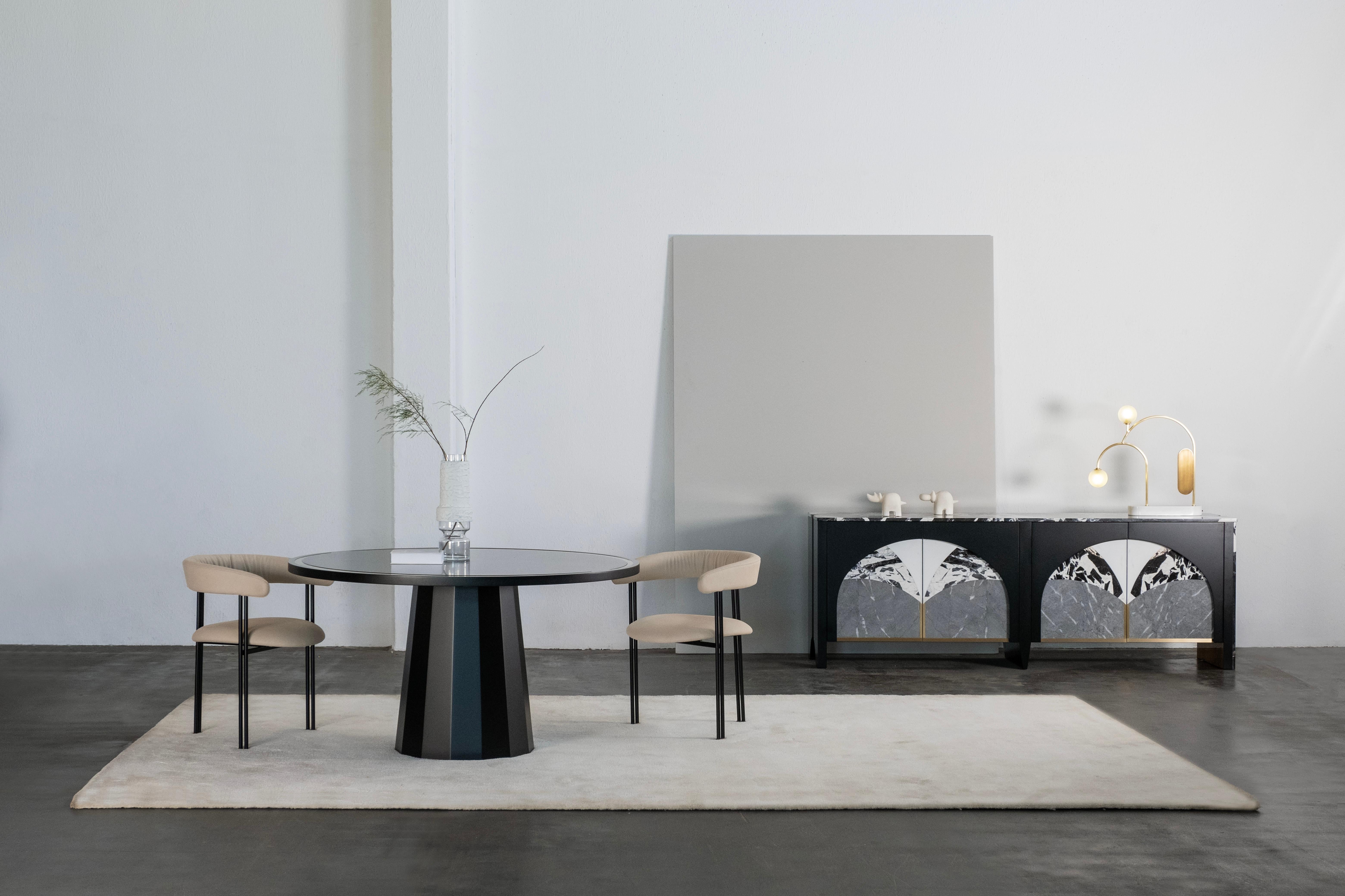Modern Maia Dining Chairs, Italian Leather, Handmade in Portugal by Greenapple in vendita 5