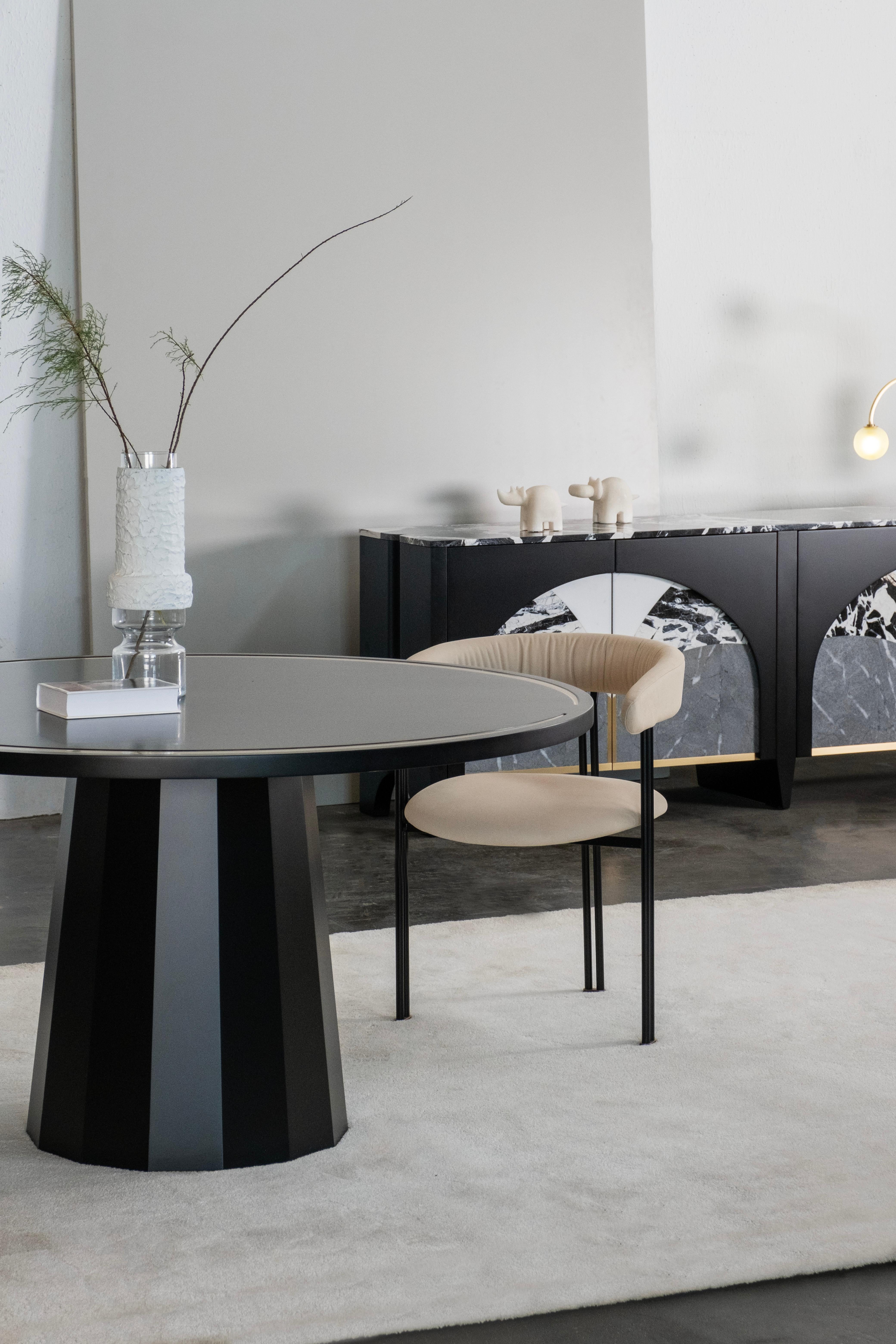 Modern Maia Dining Chairs, Italian Leather, Handmade in Portugal by Greenapple in vendita 6