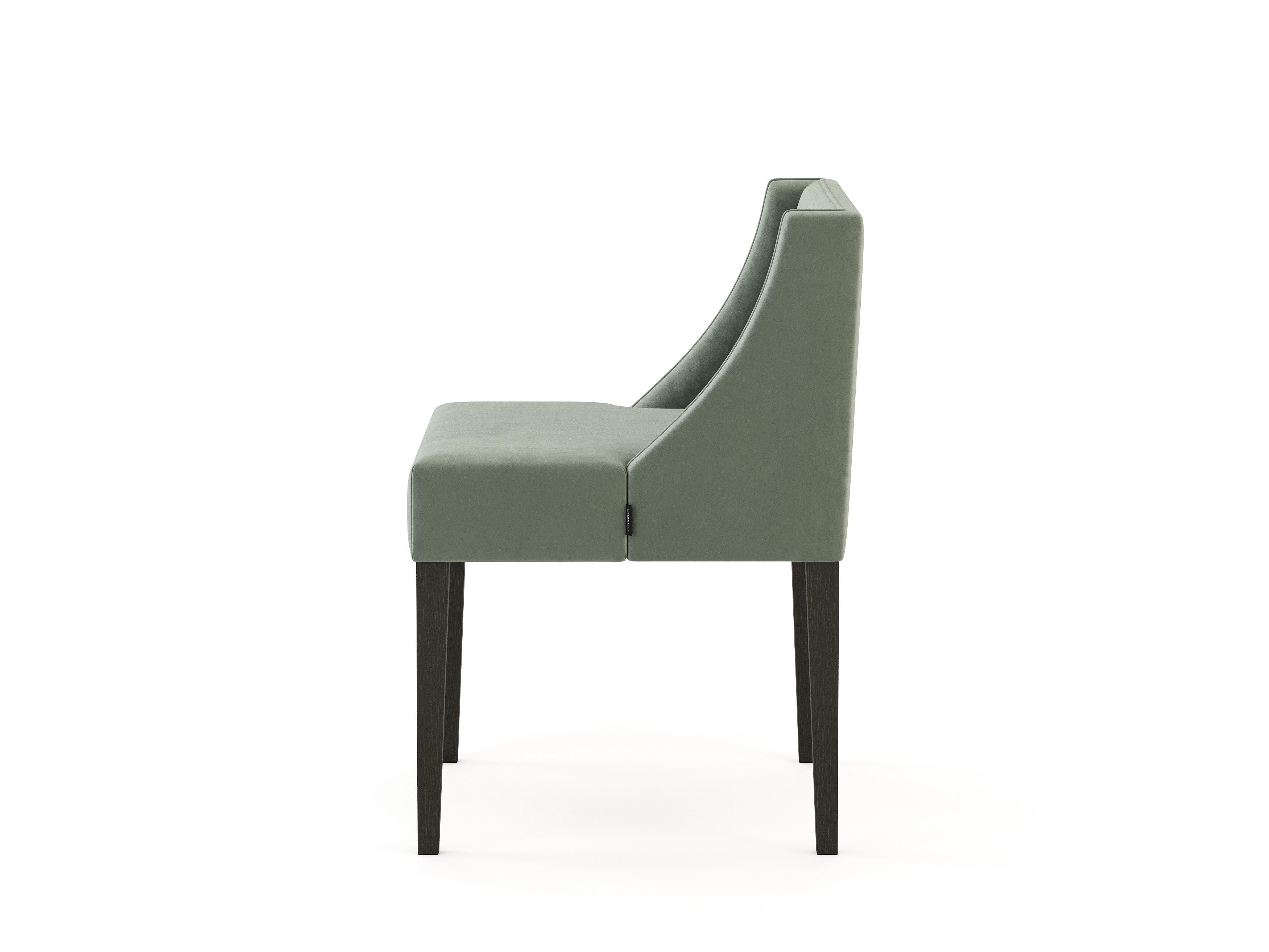 Moderne Chaise moderne Manhattan en chêne et daim, fabriquée à la main par Stylish Club en vente
