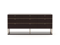 Modern Manhattan Chest of Drawers Made with Ebony and Brass by Stylish Club