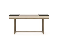 Modern Manhattan Desk Made with Oak, Lacquer and Brass, Handmade by Stylish Club