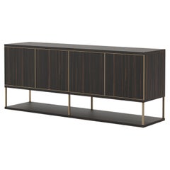 Modernes Manhattan Sideboard aus Ebenholz und Messing, handgefertigt von Stylish Club