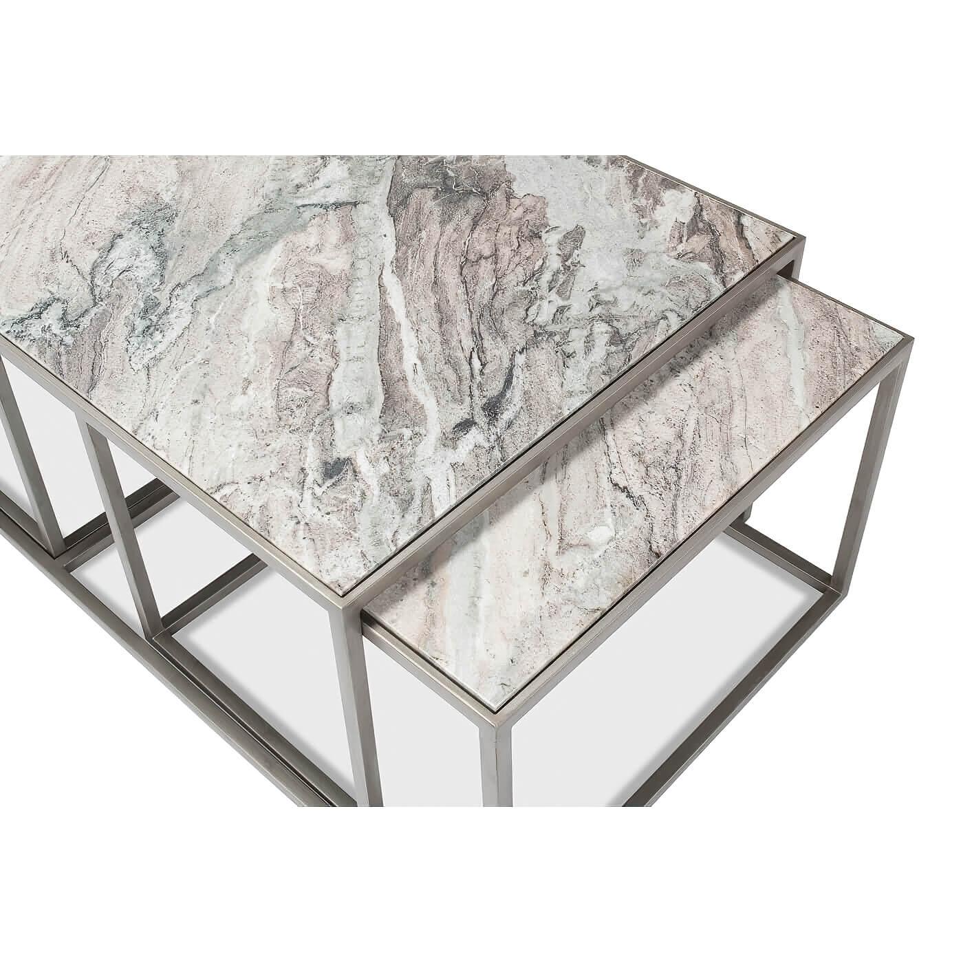 Modern Marble 3 Piece Coffee Table For Sale 4