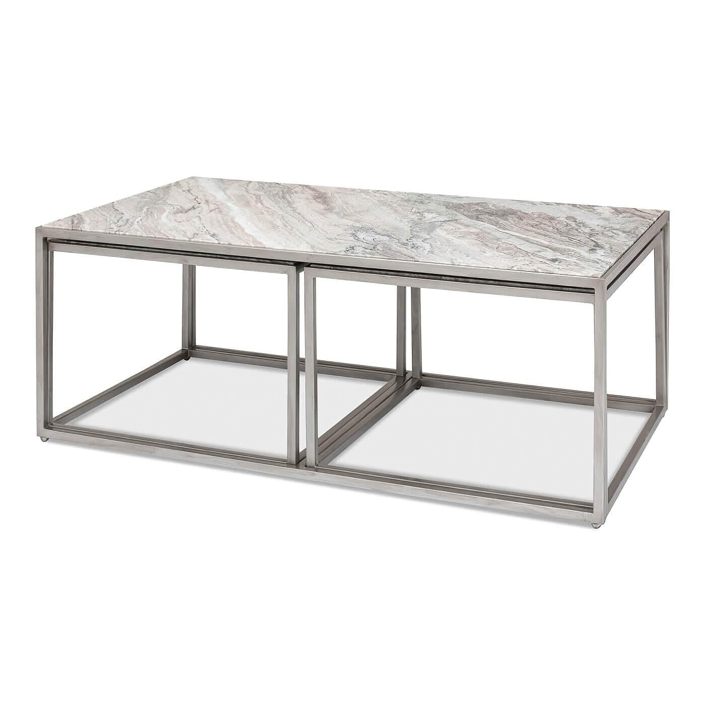 marble 3 piece coffee table set