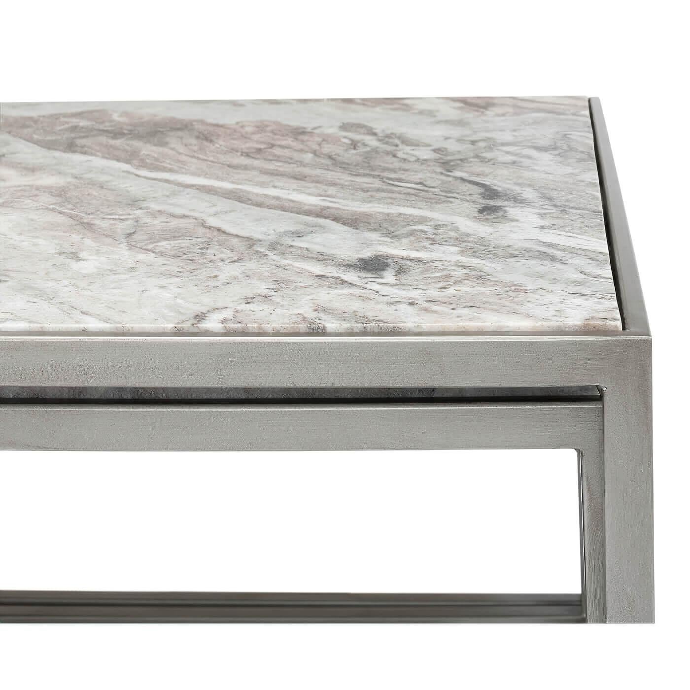Modern Marble 3 Piece Coffee Table For Sale 2