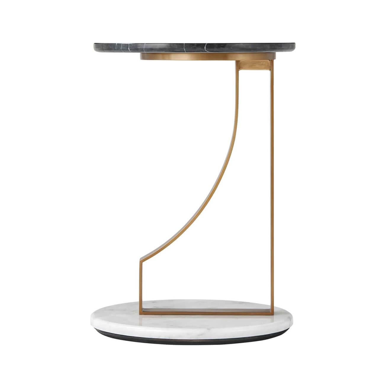 marble brass side table