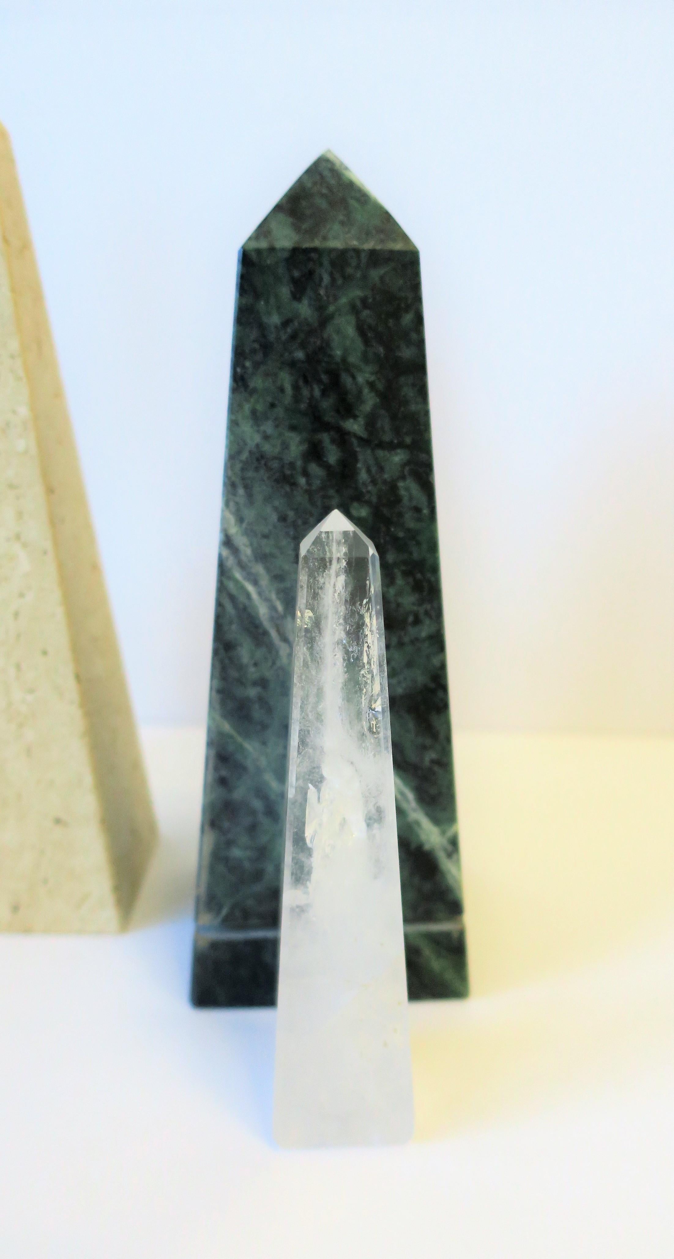 Modern Marble and Crystal Obelisk Sculptures 1