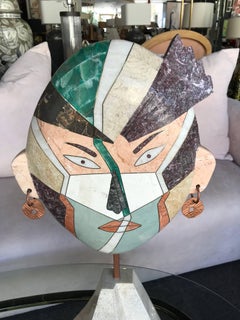 Modern Marble and Stone Face Sculpture by Joseph de Castro, 1990s