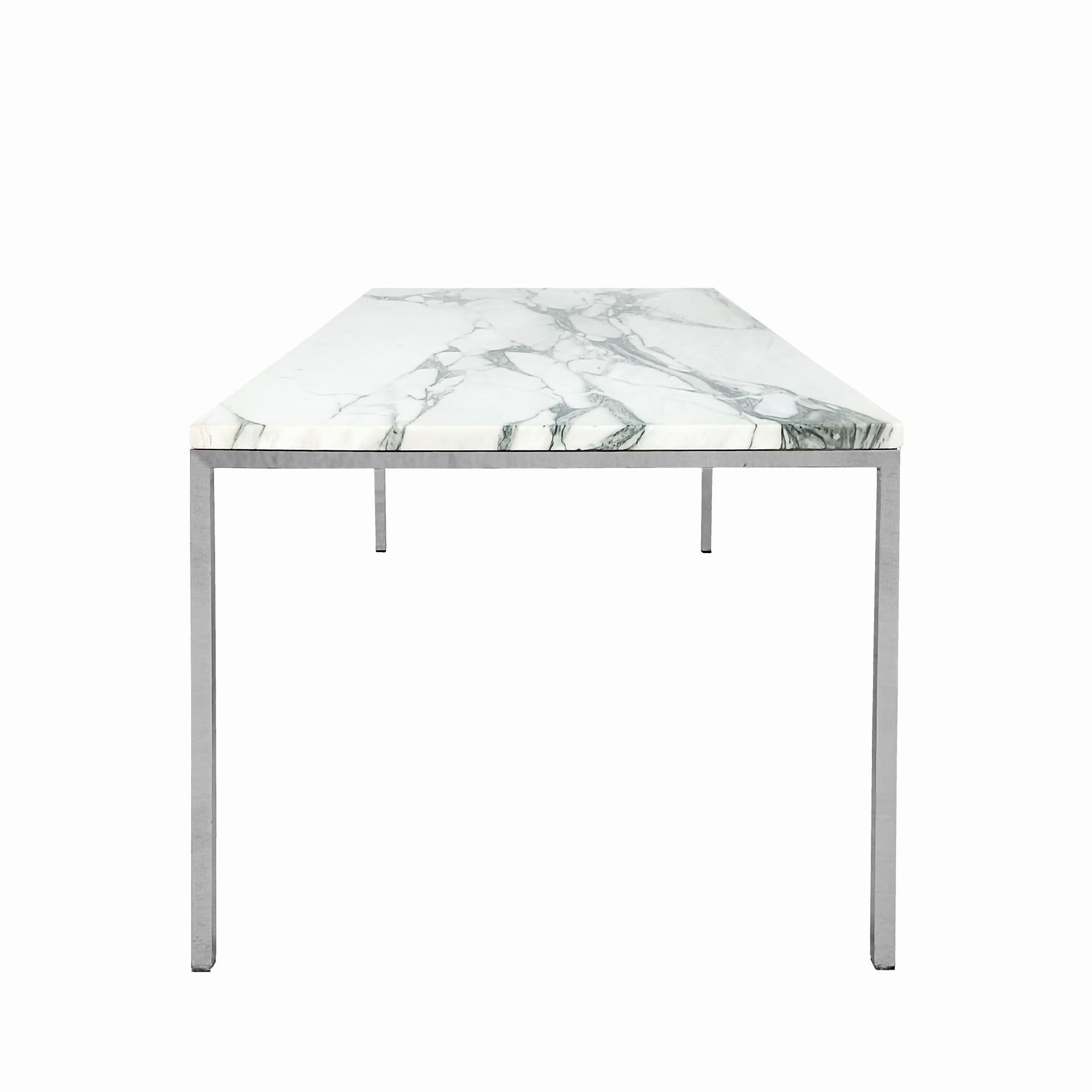 Steel Modern Marble Coffee Table By Florence Knoll - USA 1970 For Sale