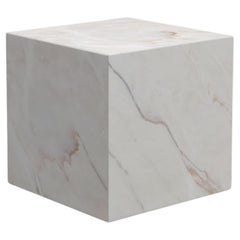 Modern Marble Cube Side Table Pedestal Sculpture Handmade Portugal by Greenapple
