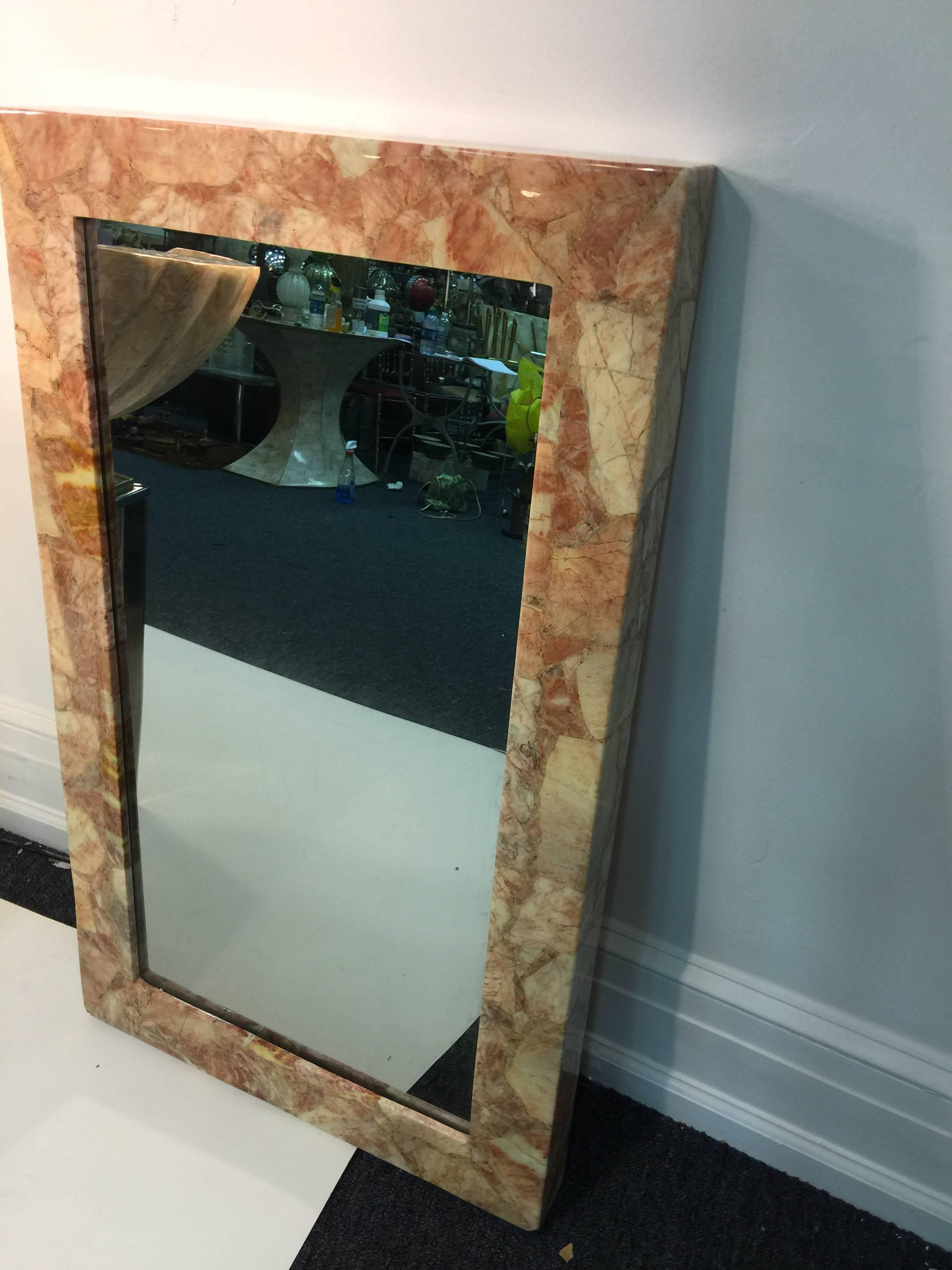 Modern Marble Resin Console and Mirror by Muller's For Sale 2