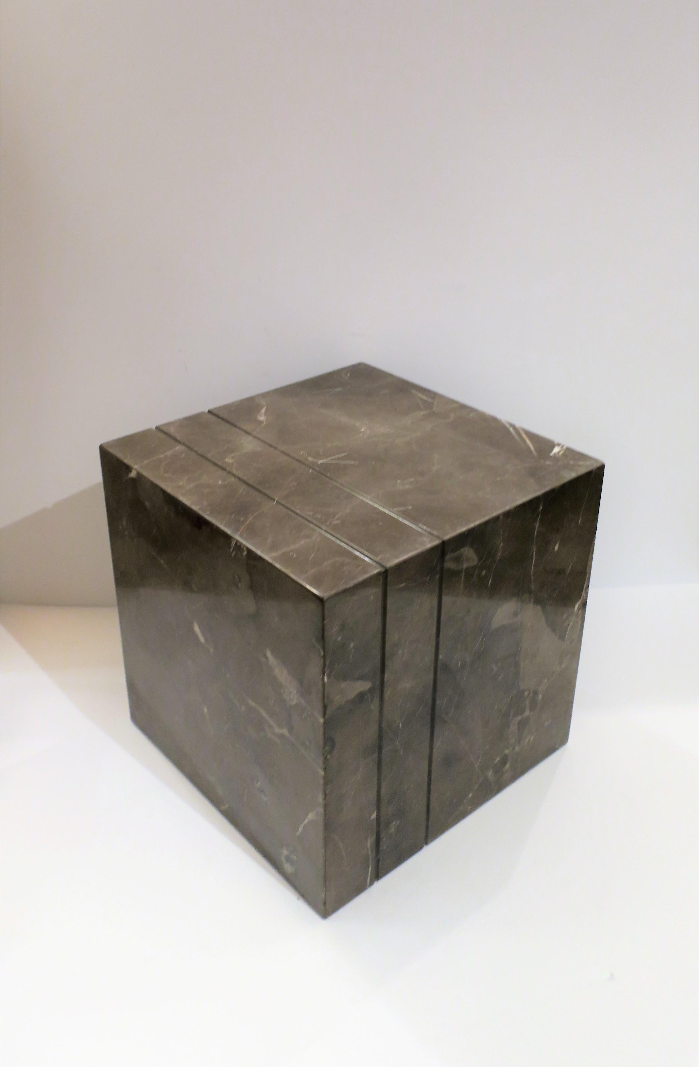 Contemporary Modern Marble Side or End Table For Sale