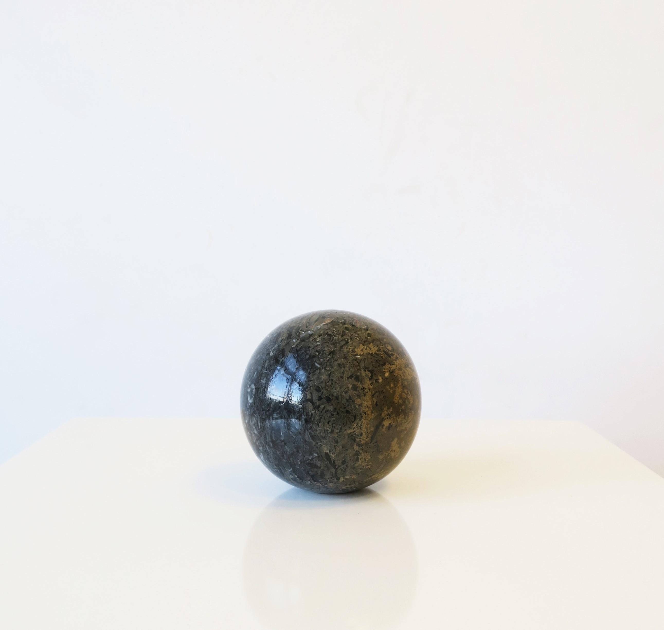 Modern Art Deco Marble Sphere Black and other Hues, circa 1970s 5
