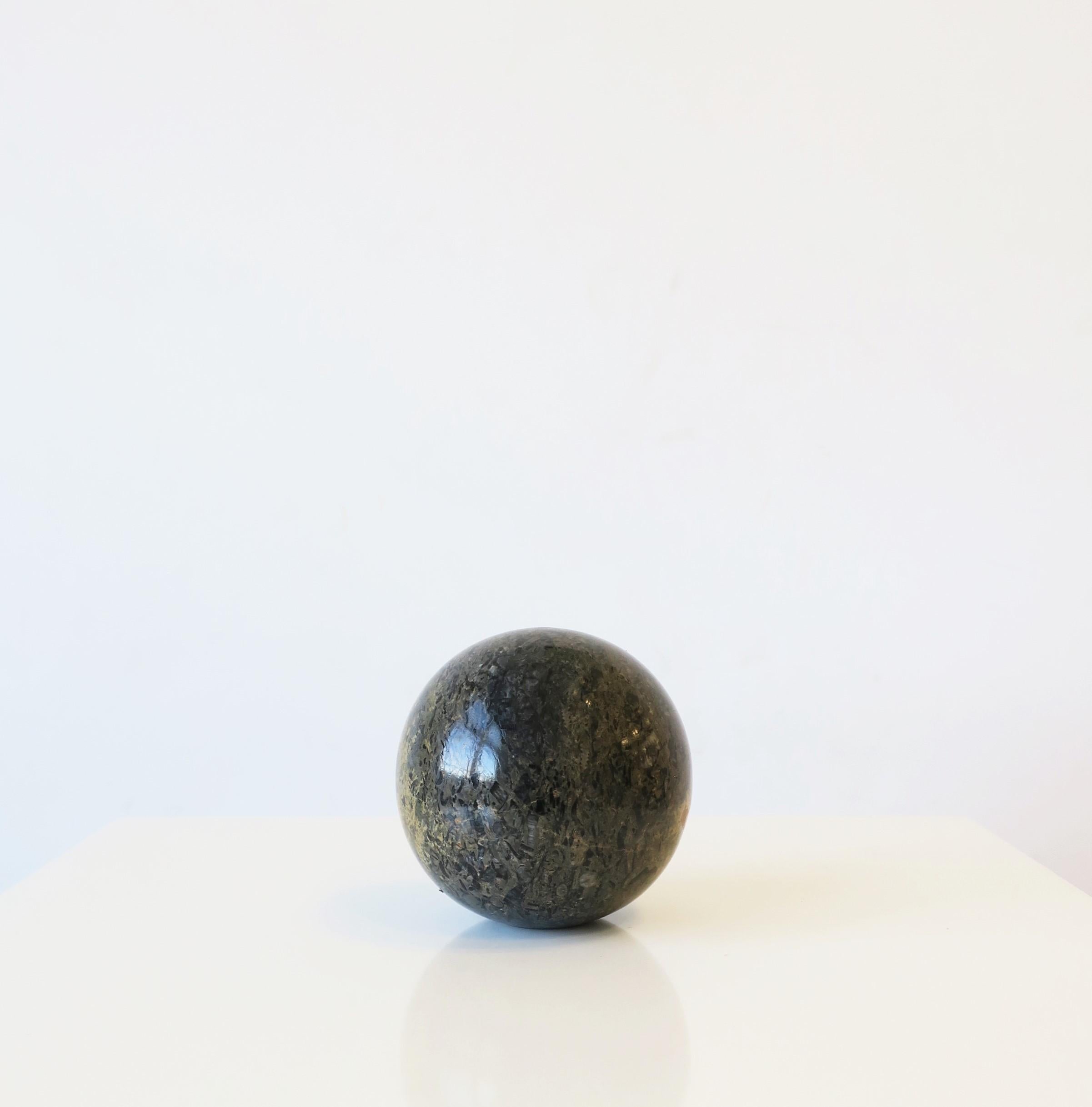 Modern Art Deco Marble Sphere Black and other Hues, circa 1970s 6