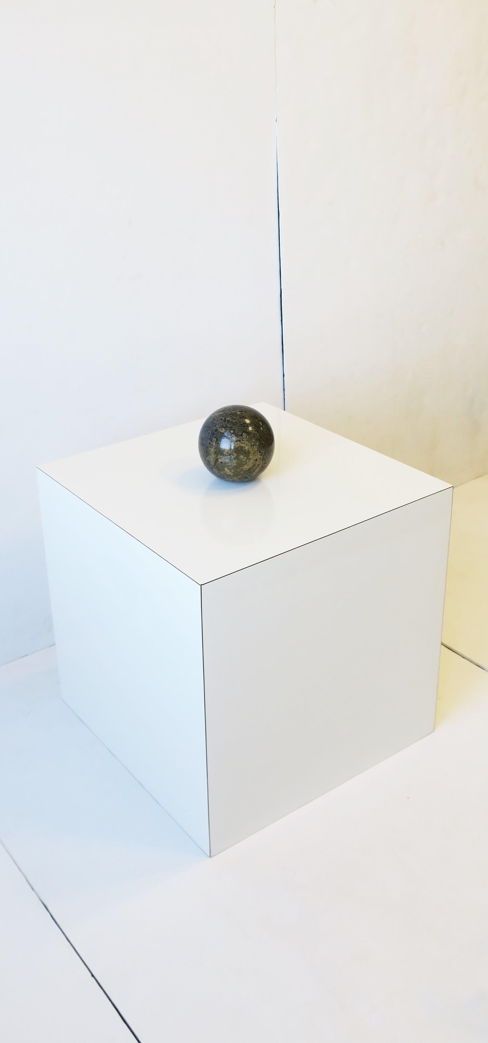Modern Art Deco Marble Sphere Black and other Hues, circa 1970s 1