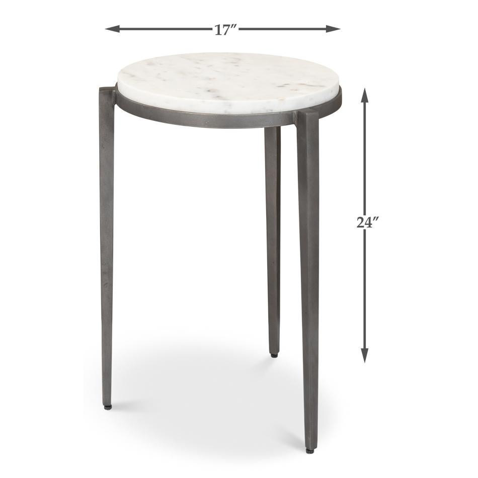 Modern Marble Top Accent Table For Sale 2