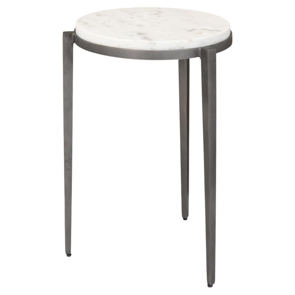 Modern Marble Top Accent Table For Sale