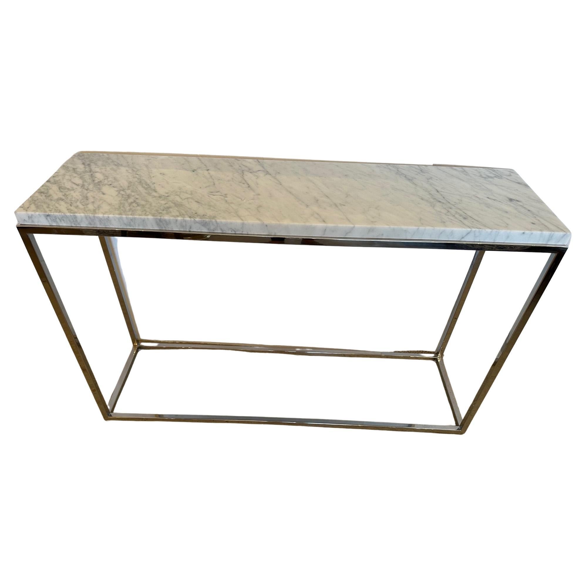 Modern Marble Top and Chrome Console Table