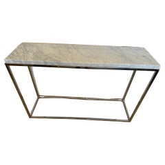 Modern Marble Top and Chrome Console Table