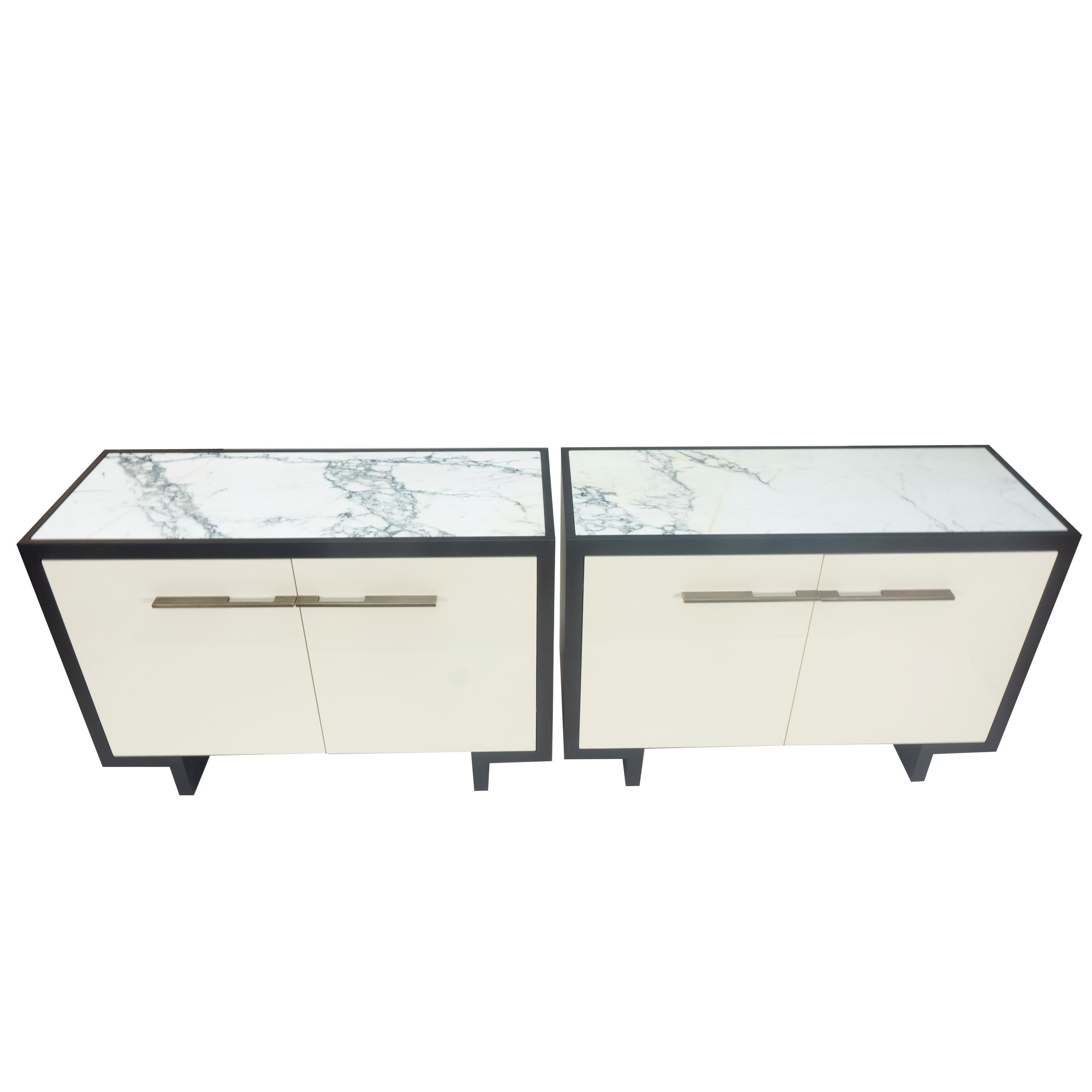 Modern Marble-Top Cabinet, Custom For Sale 4