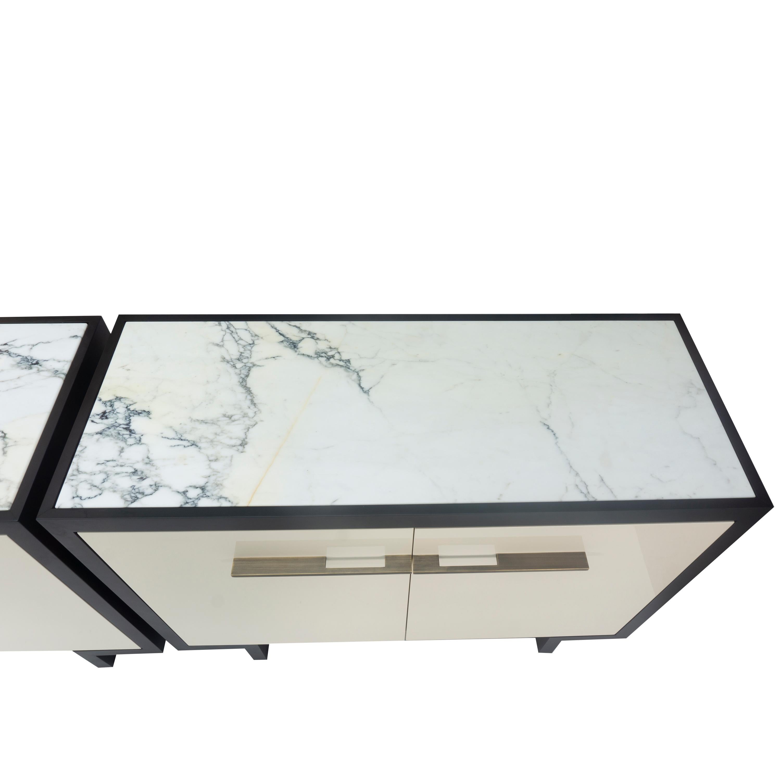 Modern Marble-Top Cabinet, Custom For Sale 6