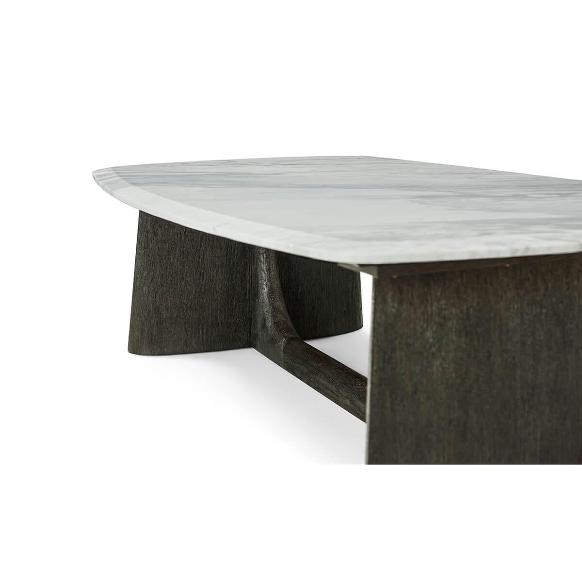 Modern Marble Top Charcoal Coffee Table For Sale 1