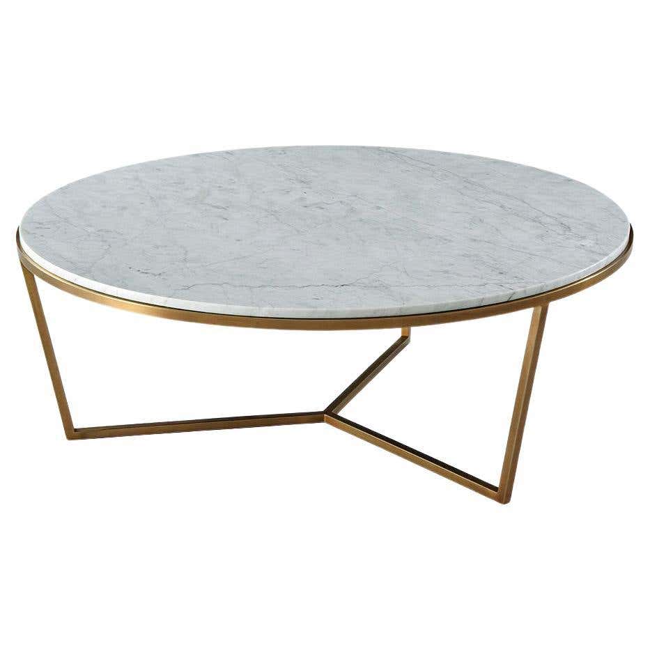 Small Modern Marble Top Cocktail Table For Sale at 1stDibs
