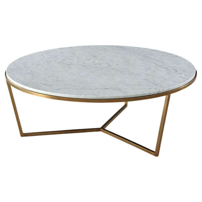 Modern Marble Top Cocktail Table For Sale at 1stDibs