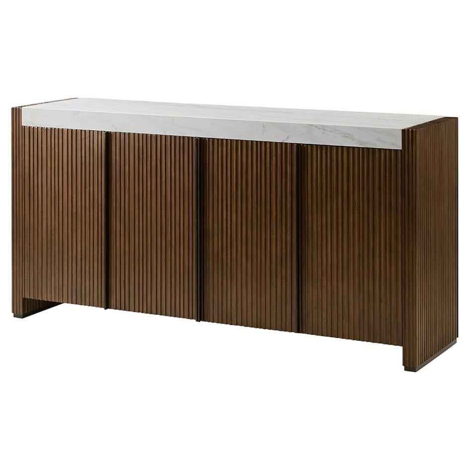 Modern Marble Top Credenza For Sale