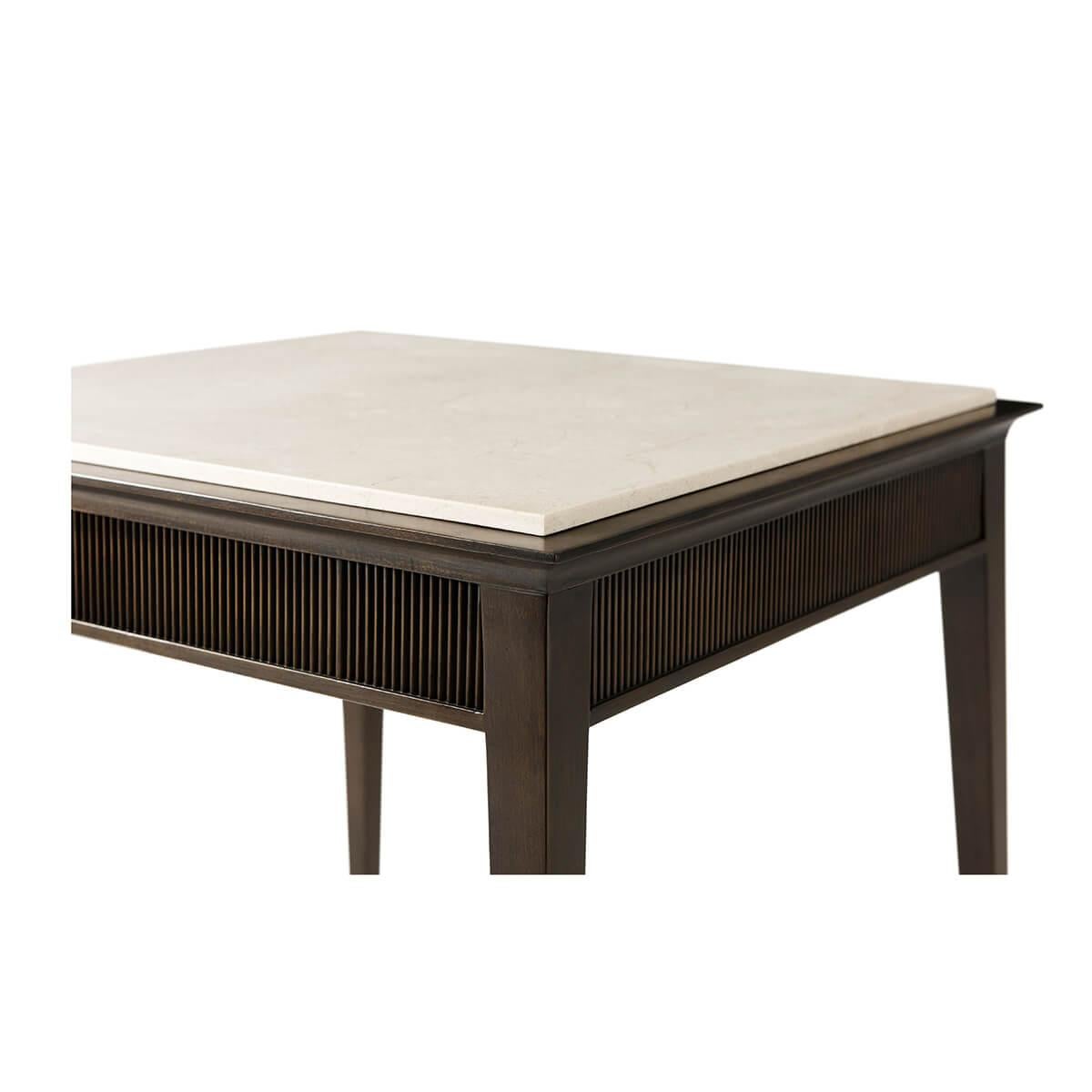 Contemporary Modern Marble Top End Table For Sale