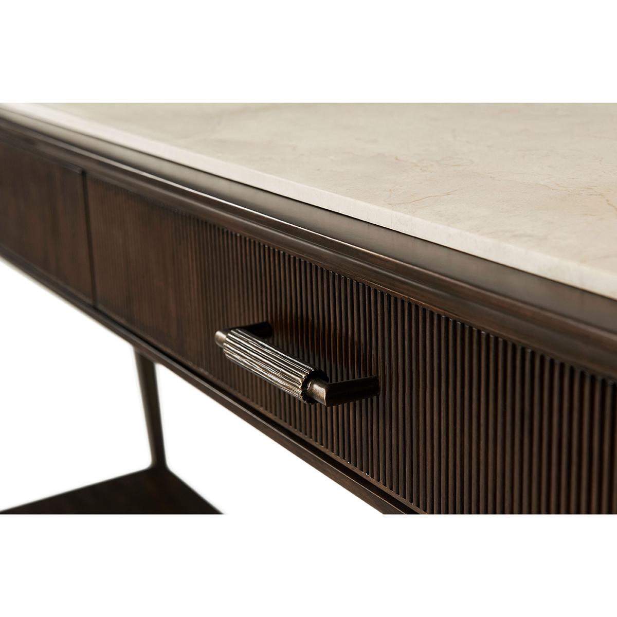 Contemporary Modern Marble Top French Console For Sale