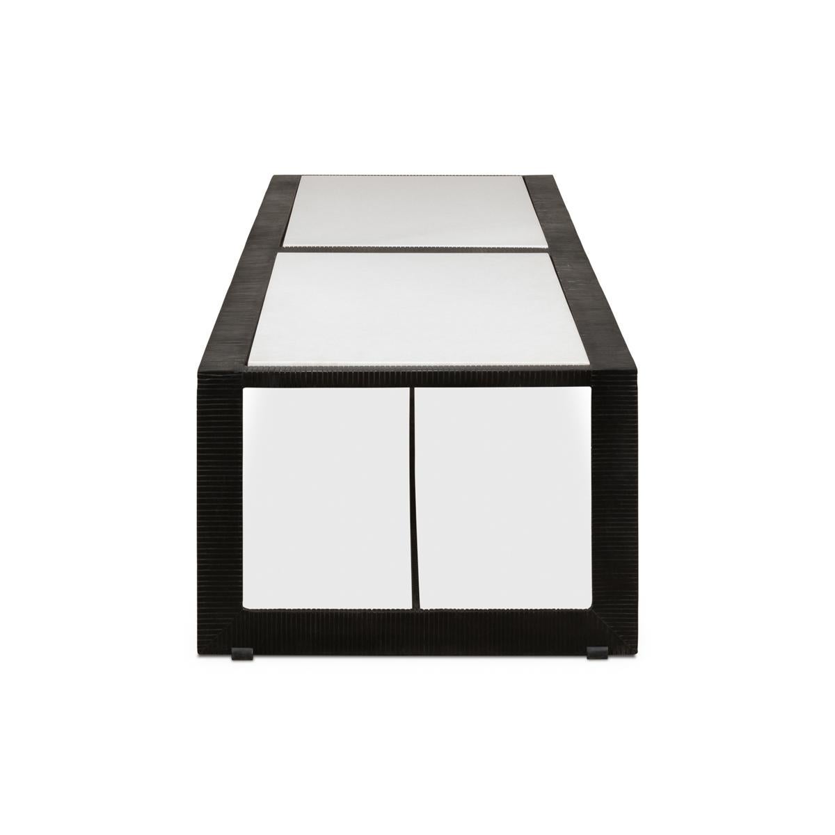 Table basse moderne en fer à plateau en marbre Neuf - En vente à Westwood, NJ