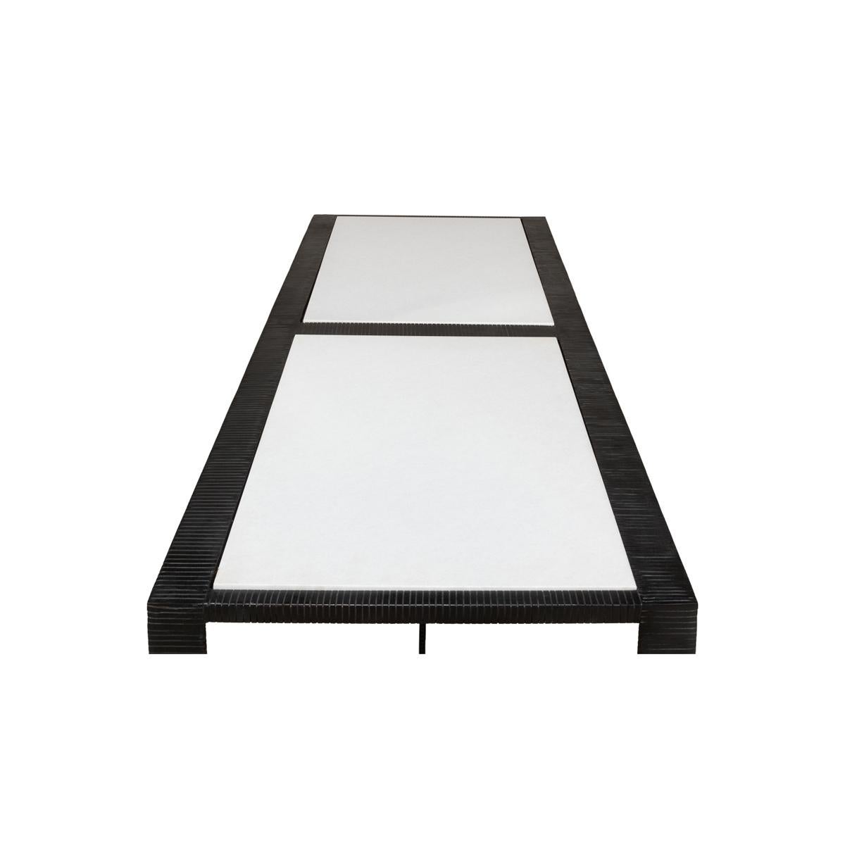 Modern Marble Top Iron Coffee Table For Sale 1