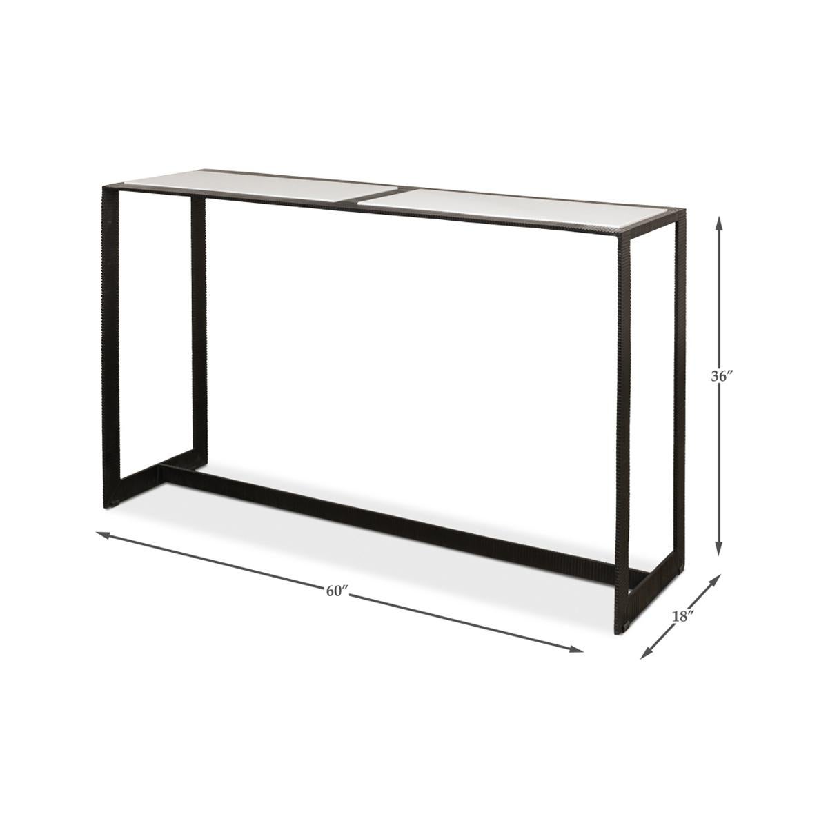 Modern Marble Top Iron Console Table For Sale 3