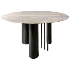 Round Marble Table  Dining with Metal Leg Nobe Italia