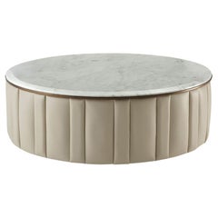 Modern Marble Top Round Cocktail Table