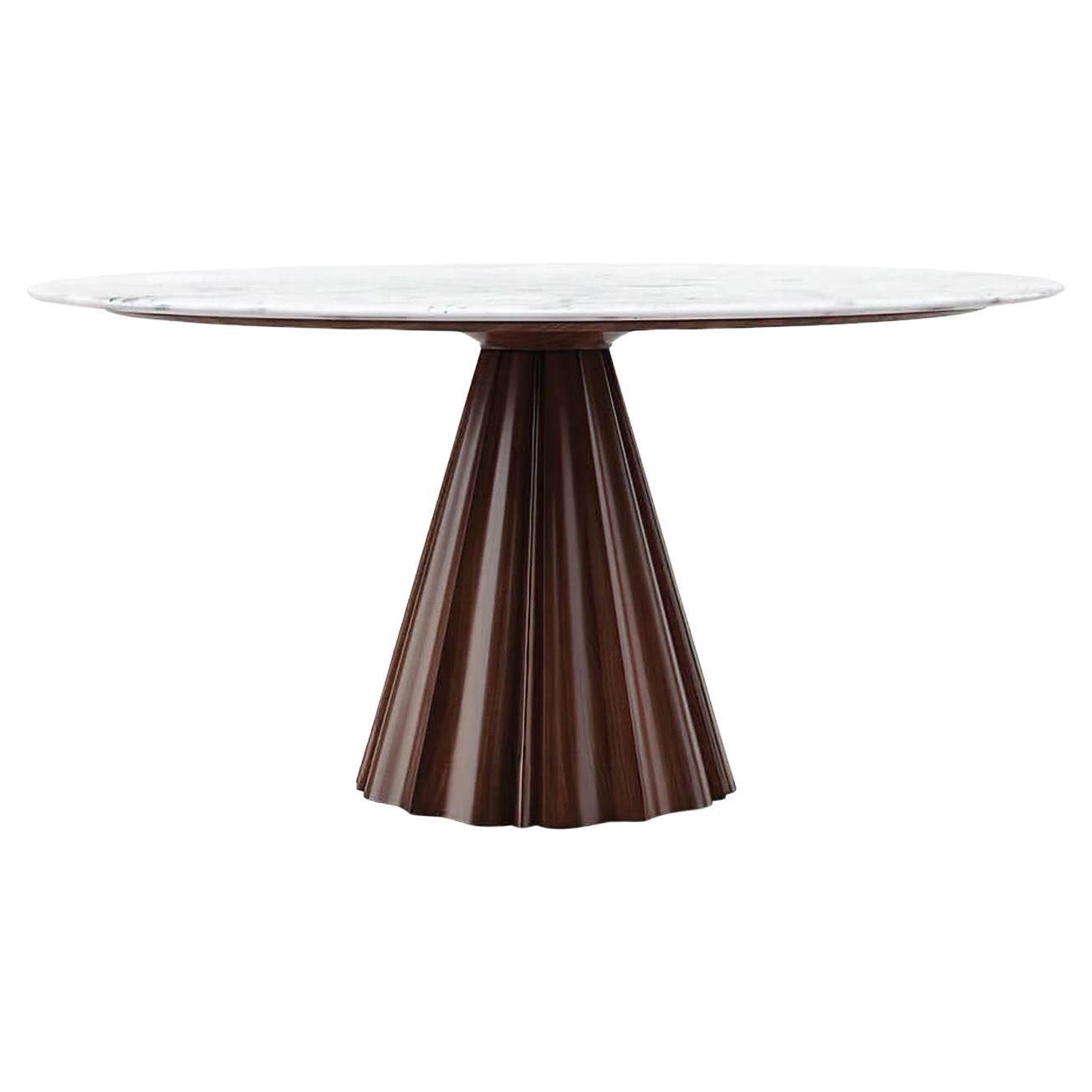 Table de salle à manger ronde moderne à plateau en marbre en vente